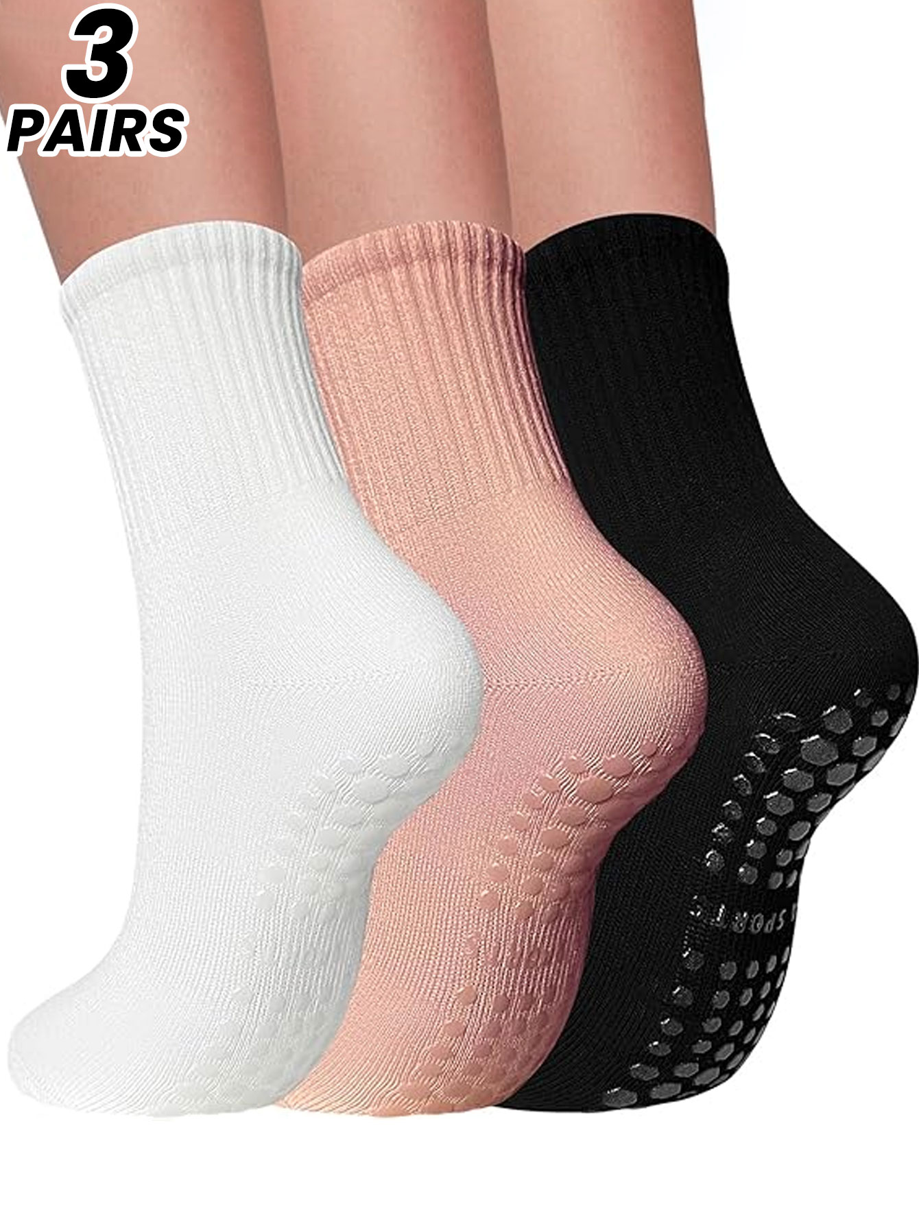 Grip Sock Yoga - 3 paia di calzini professionali da